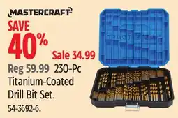 Canadian Tire MASTERCRAFT 230-Pc Titanium-Coated Drill Bit Set offer