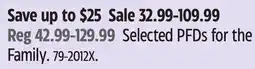 Canadian Tire Selected Outbound PFDs for the Family offer