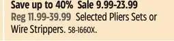 Canadian Tire Selected Pliers Sets or Wire Strippers offer