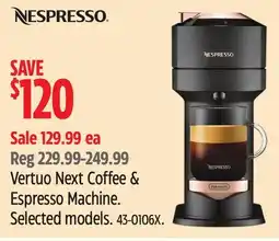 Canadian Tire Vertuo Next Coffee & Espresso Machine offer