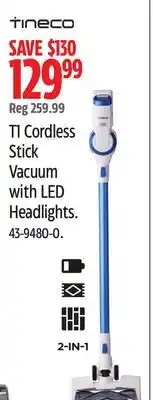 Canadian Tire T1 Cordless Stick Vacuum with LED Headlights offer