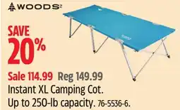 Canadian Tire WOODS Instant XL Camping Cot offer