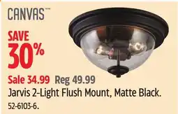 Canadian Tire Canvas Jarvis 2-Light Flush Mount, Matte Black offer