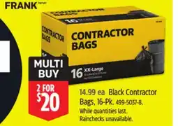 Canadian Tire Black Contractor Bags, 16-Pk offer