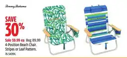 Canadian Tire TOMMY BAHAMA 4-Position Beach Chair Stripes or Leaf Pattern offer