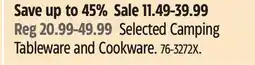 Canadian Tire Selected Camping Tableware and Cookware offer