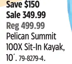 Canadian Tire Pelican Summit 100X Sit-In Kayak offer