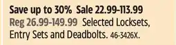 Canadian Tire Selected Locksets, Entry Sets and Deadbolts offer