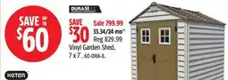 Canadian Tire Keter Vinyl Garden Shed, 7 x 7 offer
