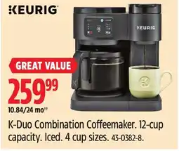 Canadian Tire KEURIG K-Duo Combination Coffeemaker offer