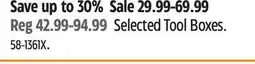 Canadian Tire Selected Tool Boxes offer