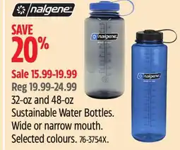 Canadian Tire 32-oz and 48-oz Sustainable Water Bottles offer