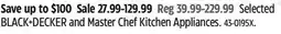 Canadian Tire BLACK+DECKER and Master Chef Kitchen Appliances offer