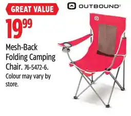 Canadian Tire OUTBOUND Mesh-Back Folding Camping Chair offer