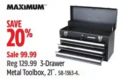 Canadian Tire Maximum 3-Drawer Metal Toolbox offer