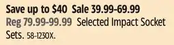 Canadian Tire Selected Impact Socket Sets offer