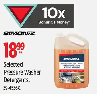 Canadian Tire SIMONIZ Selected Pressure Washer Detergents offer
