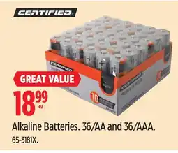 Canadian Tire Certified Alkaline Batteries offer