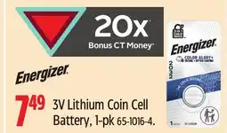 Canadian Tire Energizer 3V Lithium Coin Cell Battery offer