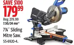 Canadian Tire Mastercraft 71⁄4˝ Sliding Mitre Saw offer