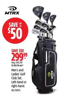 Canadian Tire Men's and Ladies' Golf Club Set. Left-hand or right-hand offer