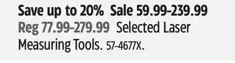 Canadian Tire Bosch Selected Laser Measuring Tools offer