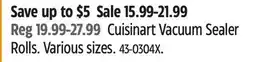 Canadian Tire Cuisinart Vacuum Sealer Rolls offer