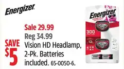 Canadian Tire Energizer Vision HD Headlamp offer