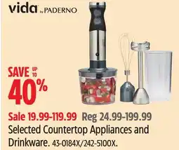 Canadian Tire Vida by Paderno Selected Countertop Appliances and Drinkware offer