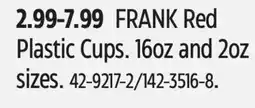 Canadian Tire FRANK Red Plastic Cups offer