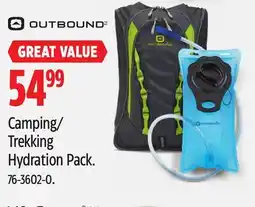 Canadian Tire OUTBOUND Camping/Trekking Hydration Pack offer