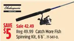 Canadian Tire Shakespeare Catch More Fish Spinning Kit, 6´6˝ offer