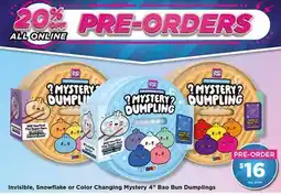 Showcase Invisible, Snowflake or Color Changing Mystery 4 Bao Bun Dumplings offer