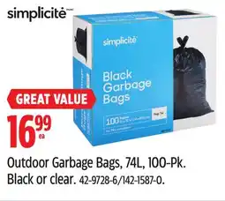Canadian Tire Outdoor Garbage Bags offer