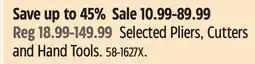 Canadian Tire Selected Pliers, Cutters and Hand Tools offer