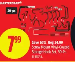 Canadian Tire Mastercraft Screw Mount Vinyl-Coated Storage Hook Set offer