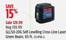 Canadian Tire GLL50-20G Self-Levelling Cross-Line Laser Green Beam offer