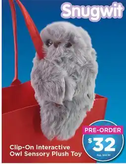 Showcase Snugwit Clip-On Interactive Owl Sensory Plush Toy offer