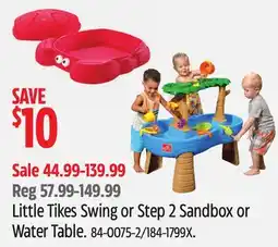 Canadian Tire Little Tikes Swing or Step 2 Sandbox or Water Table offer