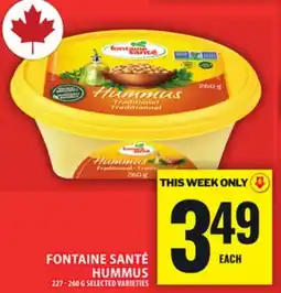 Food Basics FONTAINE SANTÉ HUMMUS offer