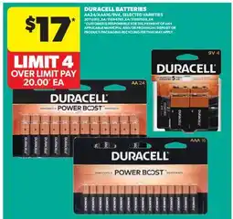 Real Canadian Superstore DURACELL BATTERIES, AA24/AAA16/9V4 offer