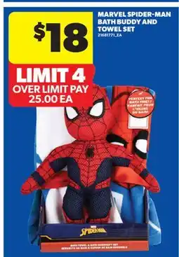 Real Canadian Superstore MARVEL SPIDER-MAN BATH BUDDY AND TOWEL SET offer