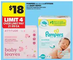 Real Canadian Superstore PAMPERS, 336-504'S OR ATTITUDE 216'S BABY WIPES offer