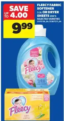 Real Canadian Superstore FLEECY FABRIC SOFTENER, 3.5L OR DRYER SHEETS, 200'S offer