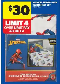 Real Canadian Superstore MARVEL SPIDER-MAN TWIN SHEET SET offer