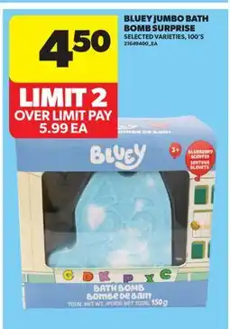 Real Canadian Superstore BLUEY JUMBO BATH BOMB SURPRISE, 100'S offer