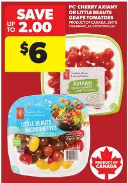 Real Canadian Superstore PC CHERRY AXIANY OR LITTLE BEAUTY GRAPE TOMATOES offer