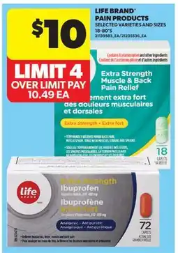 Real Canadian Superstore LIFE BRAND PAIN PRODUCTS, 18-80'S offer