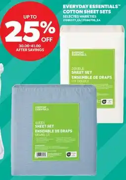 Real Canadian Superstore EVERYDAY ESSENTIALS COTTON SHEET SETS offer