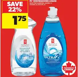 Real Canadian Superstore PC DISHWASHING LIQUID, 638 ML-1 L offer